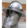 Iron helmet with steel neck guard