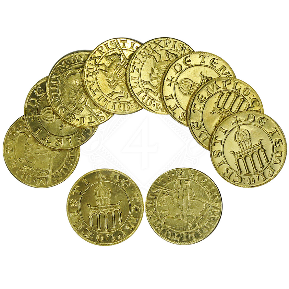 Set of 10 Gold LARP Coins