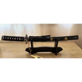 Černá mini katana s čepelí z uhlíkové oceli „Příchod samuraje“