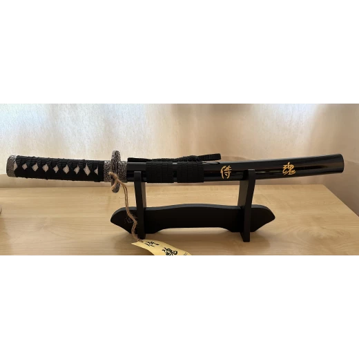 Černá mini katana s čepelí z uhlíkové oceli „Příchod samuraje“