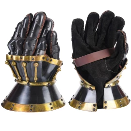 Hourglass Gauntlets, Milan ca. 1370, approx. 1.6 mm Steel, blackened