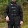 Dlouhý gambeson s přezkami a odnímatelnými rukávy, černý