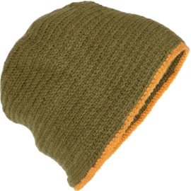 Wool Cap, crocheted, green - yellow