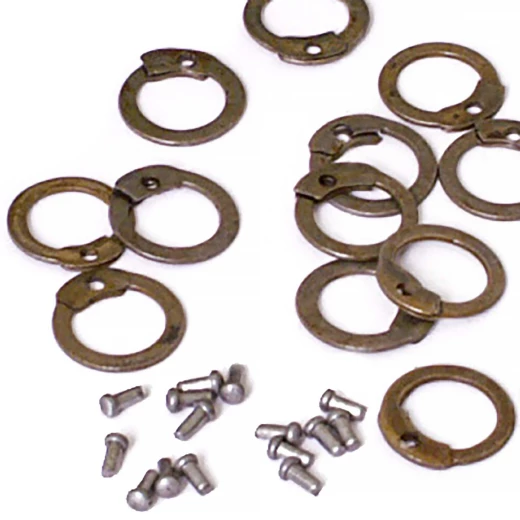 Flat rings for riveting, ID 8mm, natural finish, 1kg