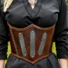 Under Bust Leather Armour with Metal Details, brown